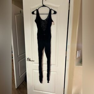 Vintage 90s Victoria Secret Bodysuit Black Lace Bodysuit Catsuit BNWT Sz S